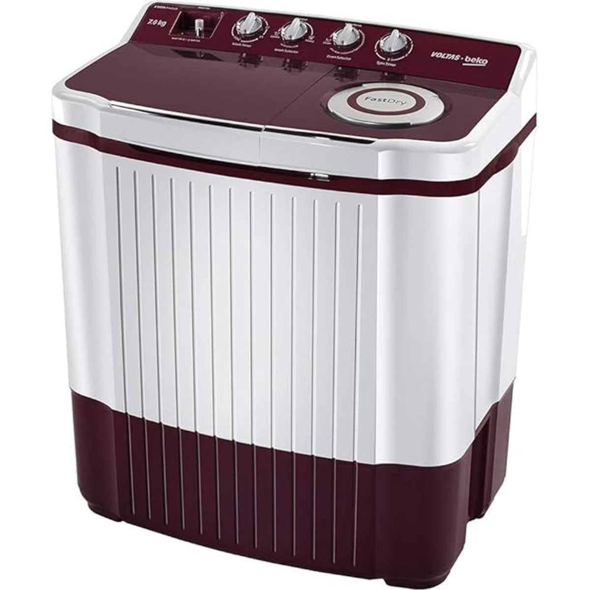 Voltas Beko 7 Kg Semi Automatic Machine WTT70DLIM (Burgundy)