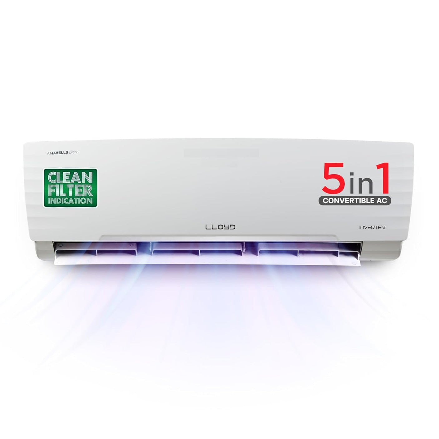 Lloyd 1.5 Ton 5 Star Inverter Split AC (5 in 1 Convertible, Copper, PM 2.5 Filter, GLS18I5KWGGW)