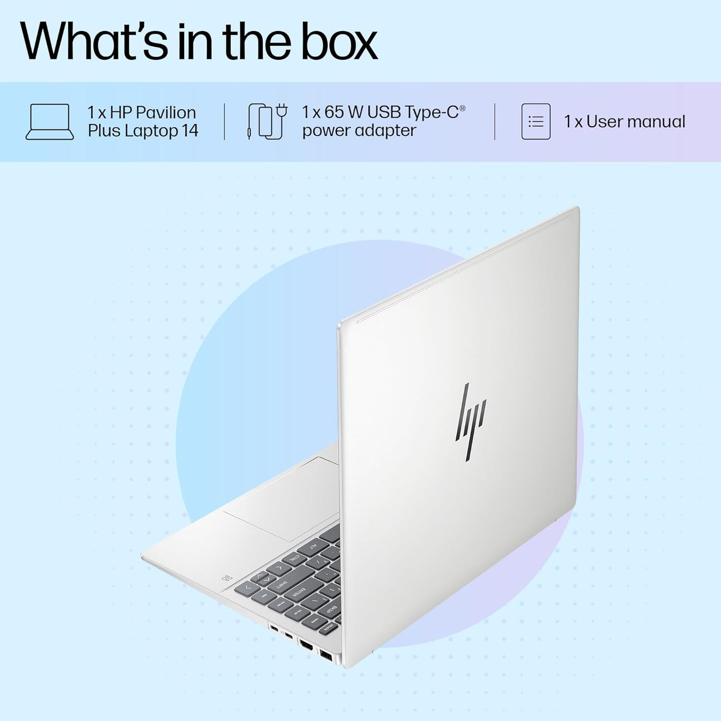 HP Pavilion Plus, 13th Gen Intel Core i5-1335U Laptop, (16GB LPDDR5x,512GB SSD),IPS, 300 nits, 14''(35.6cm) 2K,Win 11, M365 Basic(1yr), Office Home 24, Silver,1.38kg, 5MP Camera w/Shutter, EW0107TU