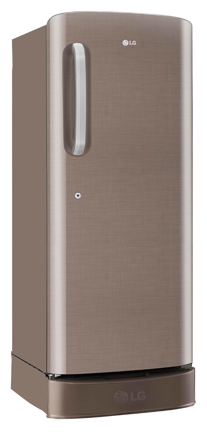 LG 224 L, 3 Star, Direct Cool Single Door Refrigerator (GL-D241AFSD, Fawn Steel, Base stand with drawer & Fast Ice Making)