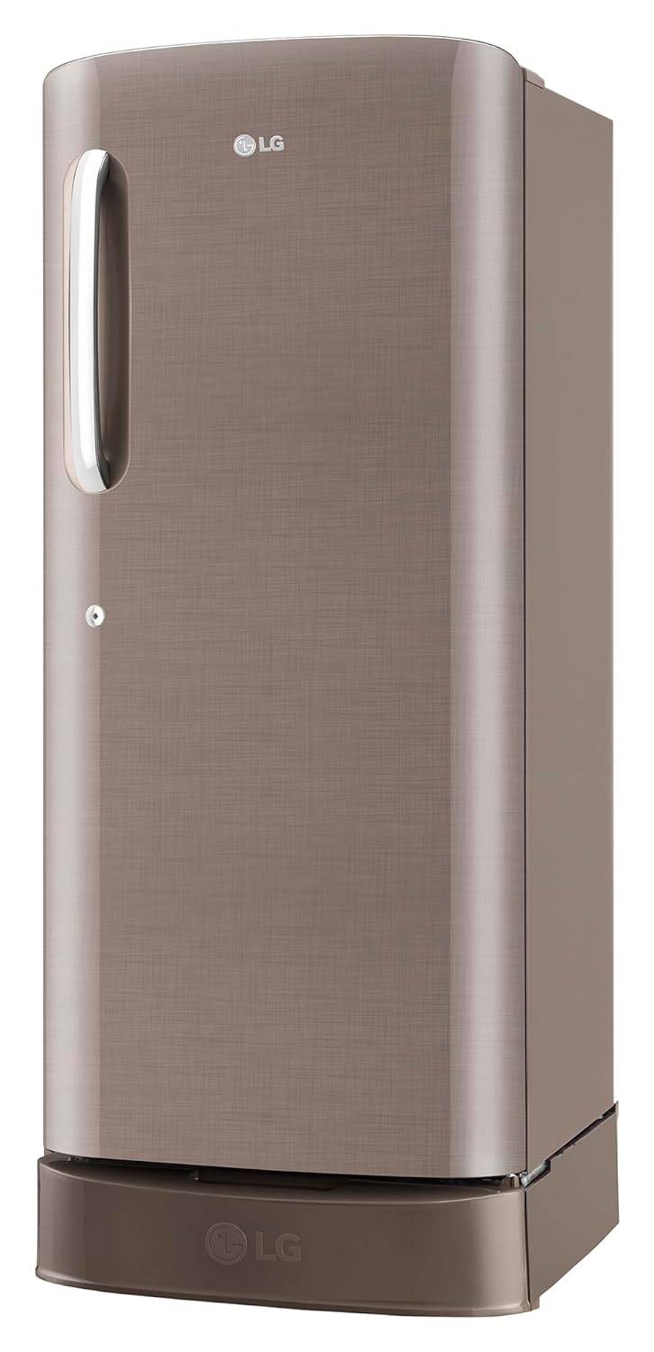 LG 224 L, 3 Star, Direct Cool Single Door Refrigerator (GL-D241AFSD, Fawn Steel, Base stand with drawer & Fast Ice Making)