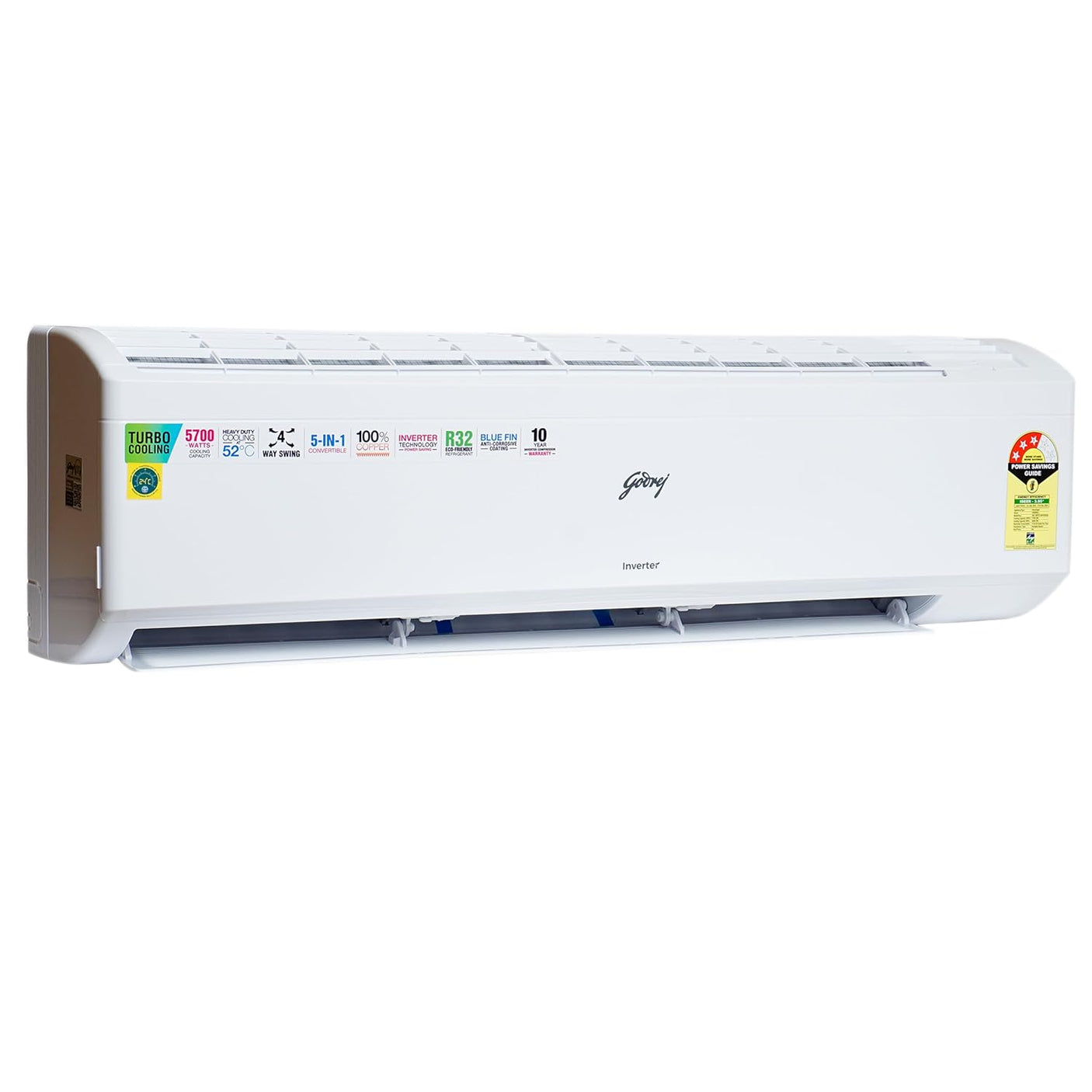 Godrej SIC 20ITC3-WYR 1.7 Ton 3 Star 5-In-1 Convertible Cooling Inverter Split AC