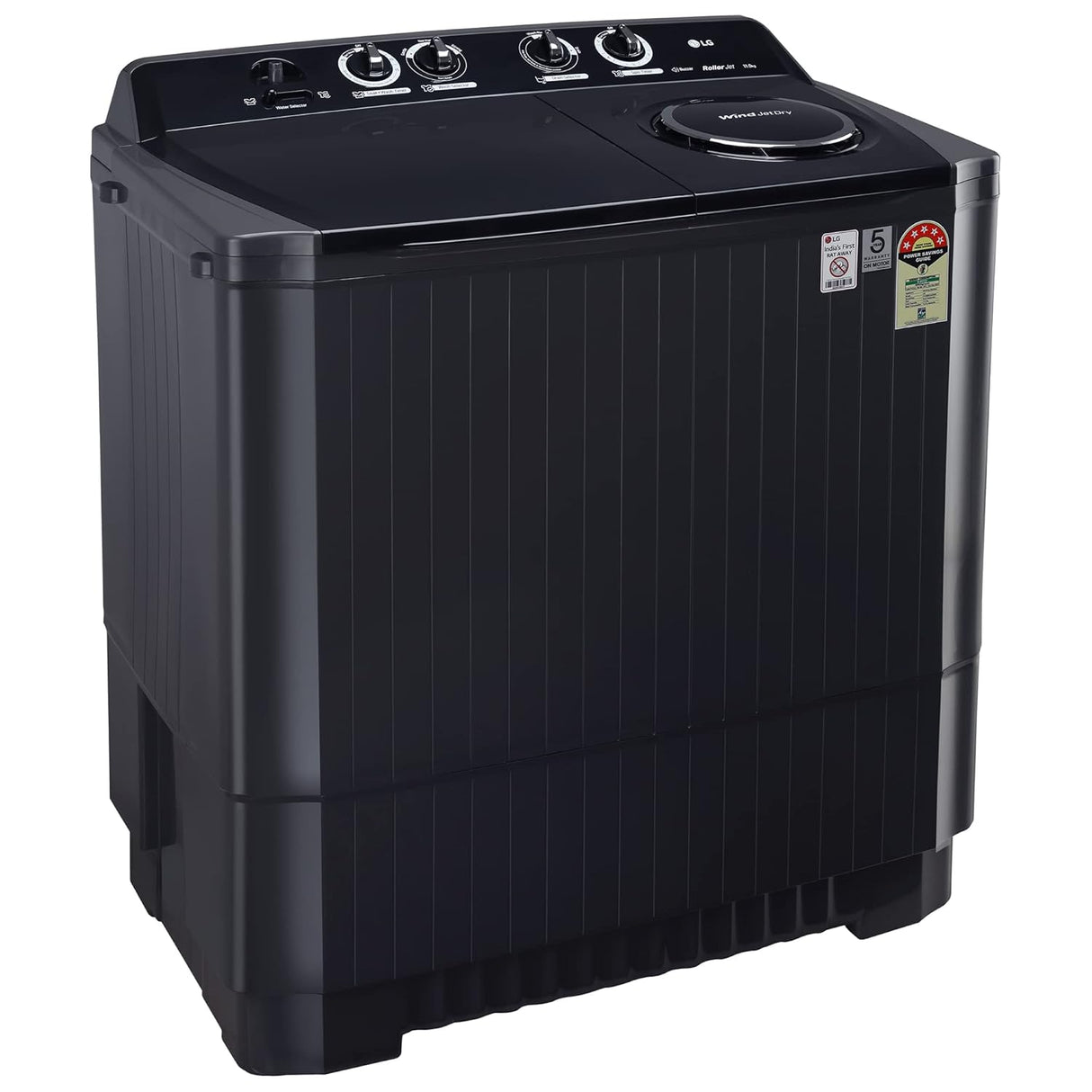 LG 11 Kg 5 Star Wind Jet Dry Rat Away Technology Semi-Automatic Top Loading Washing Machine (P1155SKAZ