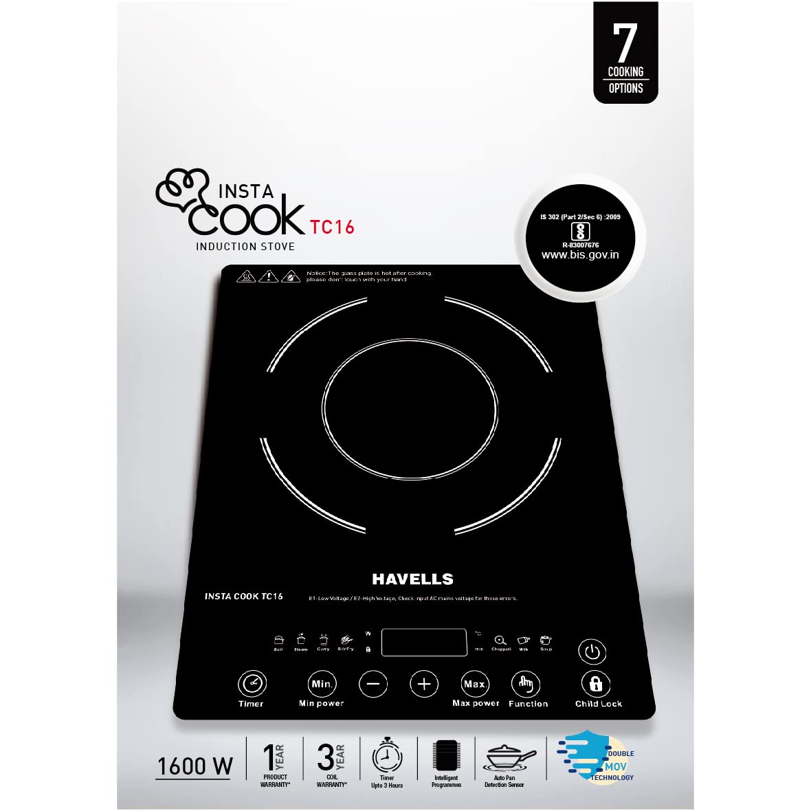 Havells Insta Cook TC 16 Energy Efficent Induction (Electric Stove) | 1600 W