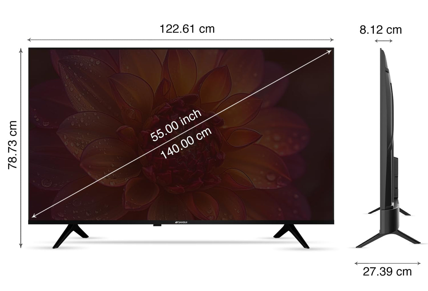Sansui 55 inch (139 cm) 4K Ultra HD Smart LED TV with Dolby and DTS Audio, Google TV, Google Assistant | JSW55GSUHD (2024 Model Edition)