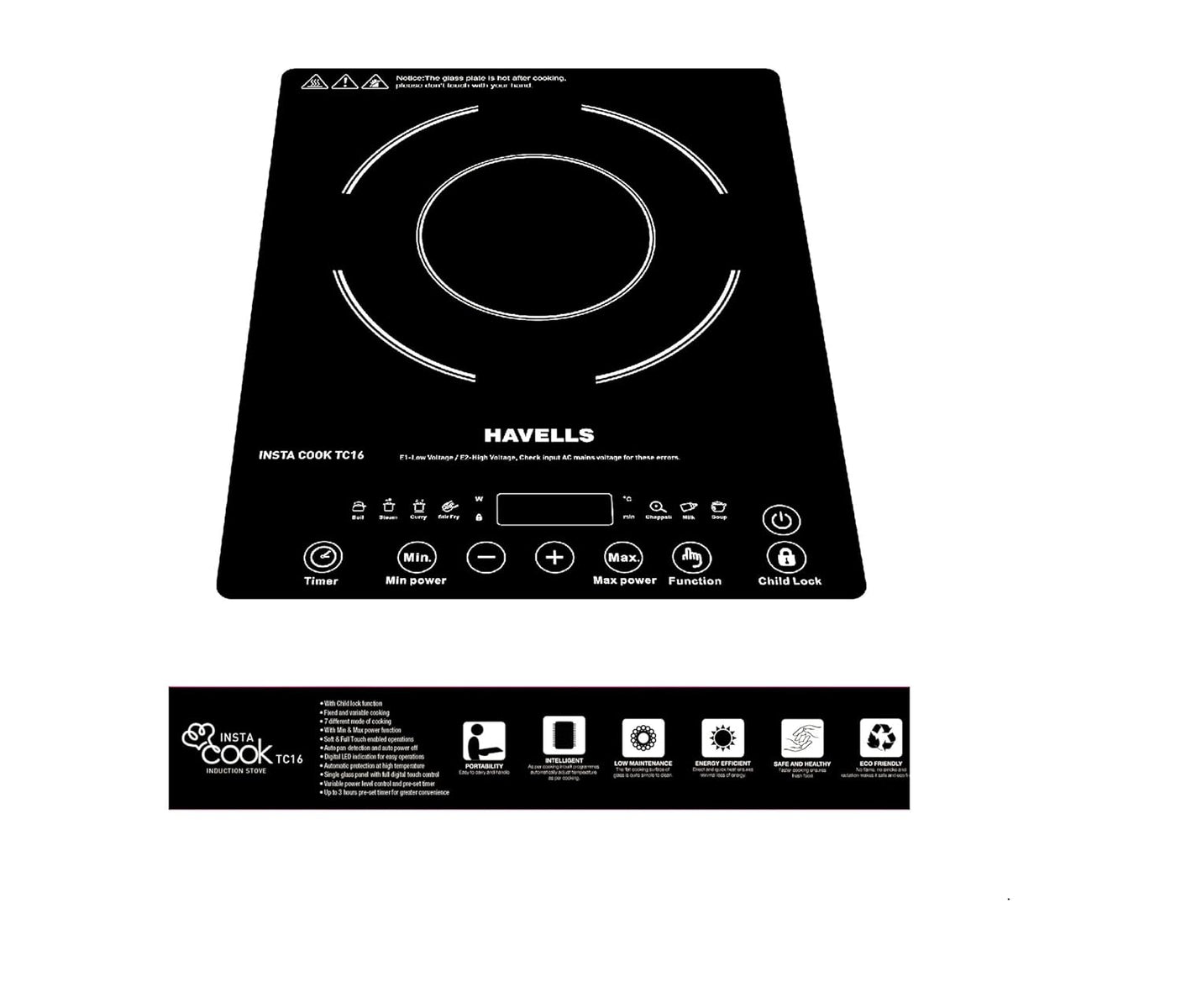 Havells Insta Cook TC 16 Energy Efficent Induction (Electric Stove) | 1600 W