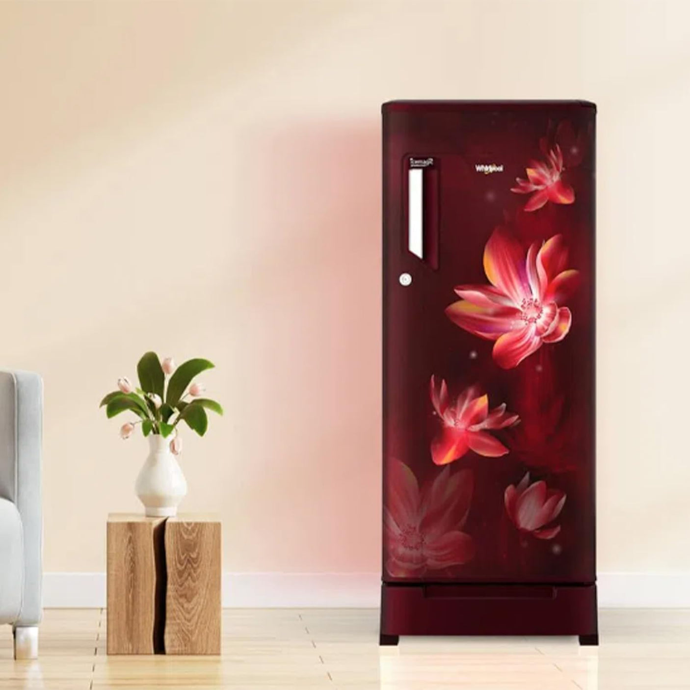 Whirlpool 192L 3 Star Direct-Cool Single Door Refrigerator (215 Icemagic Powercool ROY 3S,Wine Flower Rain-Z,2023 Model,72539)