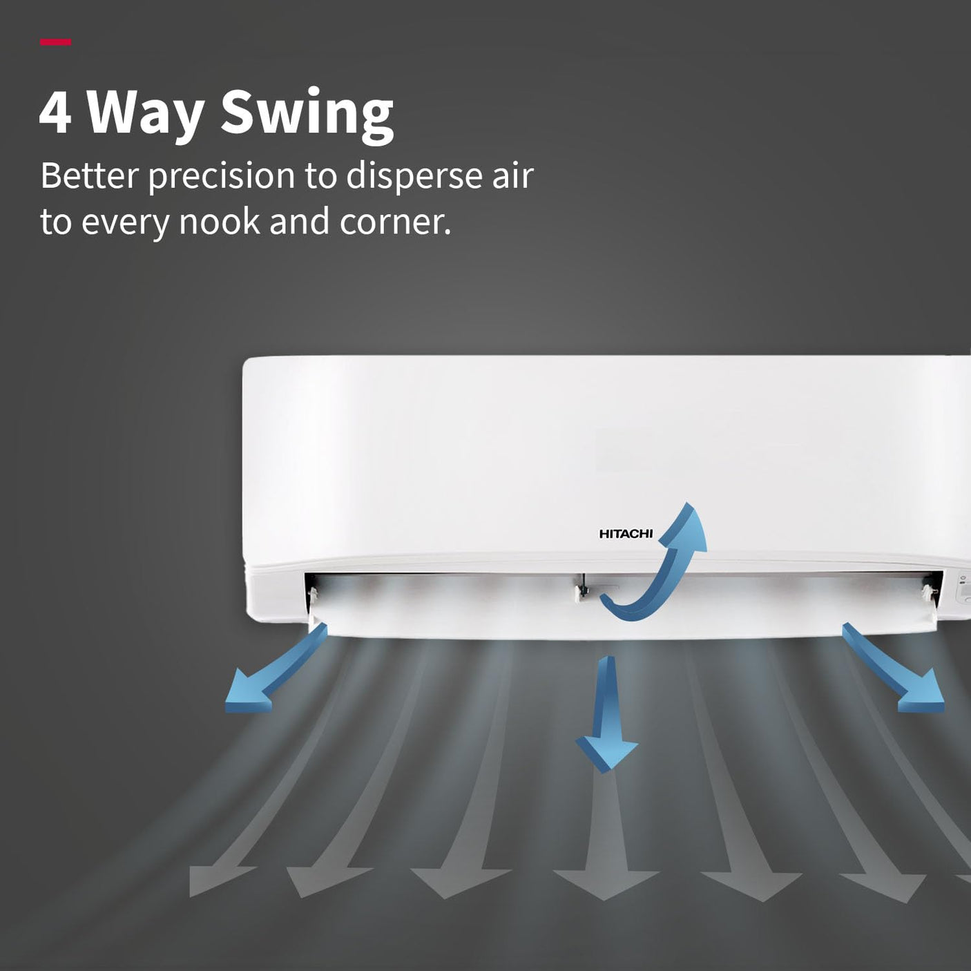 Hitachi 2 Ton 2 Star, 4-Way Swing, Long airthrow, Fixed Split AC (100% Copper, Dust Filter, 3200FL RAS.B222PCAIBA1, White)