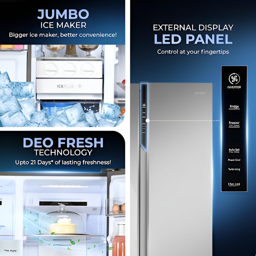 Haier 596 L, Wi-Fi enabled 3 Star, 2-Door Side by Side Refrigerator with 100% Convertible Fridge Space & Expert Inverter Technology (HRS-682PMGU1, Mirror Glass, 2025 Model)