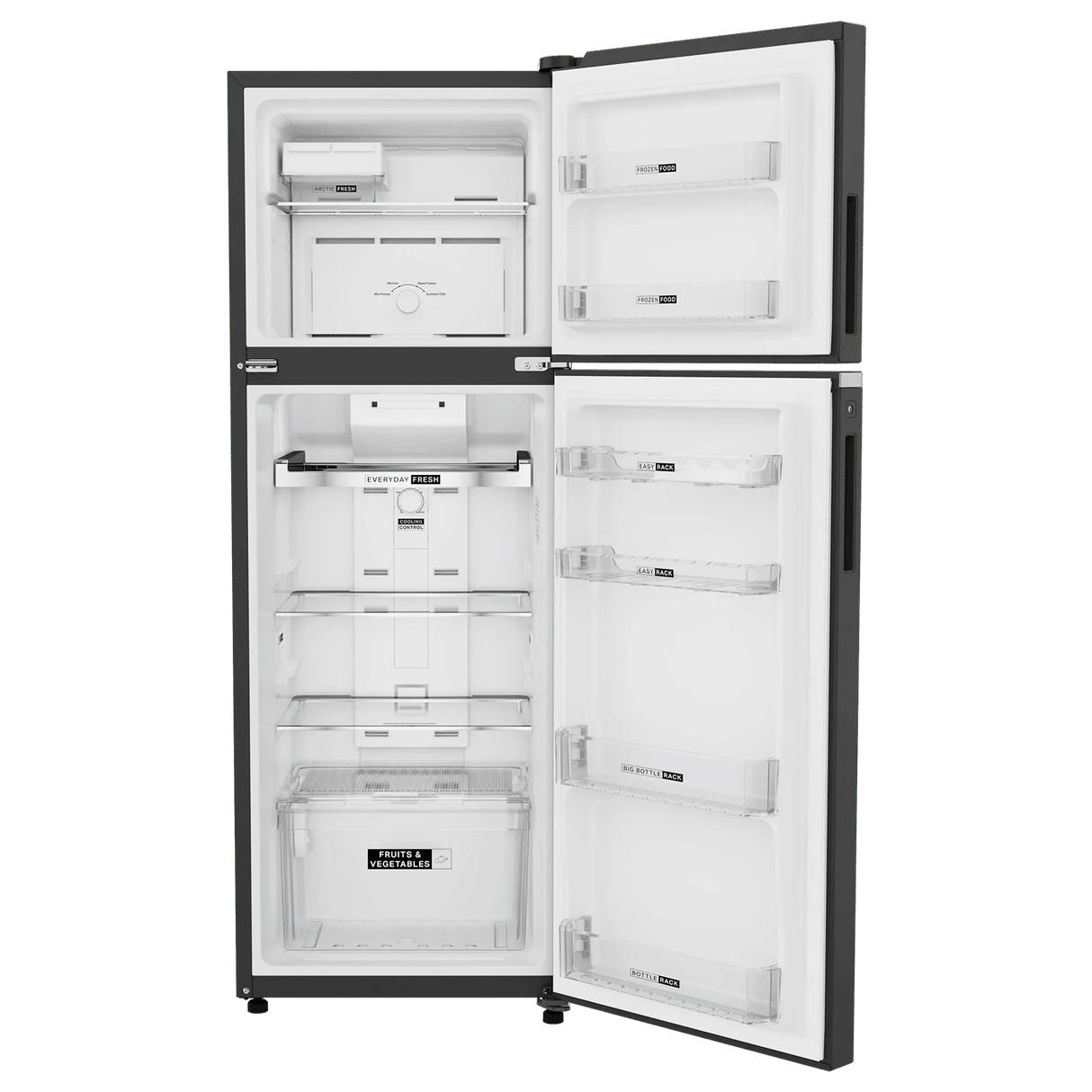 Whirlpool NeoFresh 235 L Frost Free Double Door Refrigerator 2 Star with 6th Sense Tech (22328, Black)