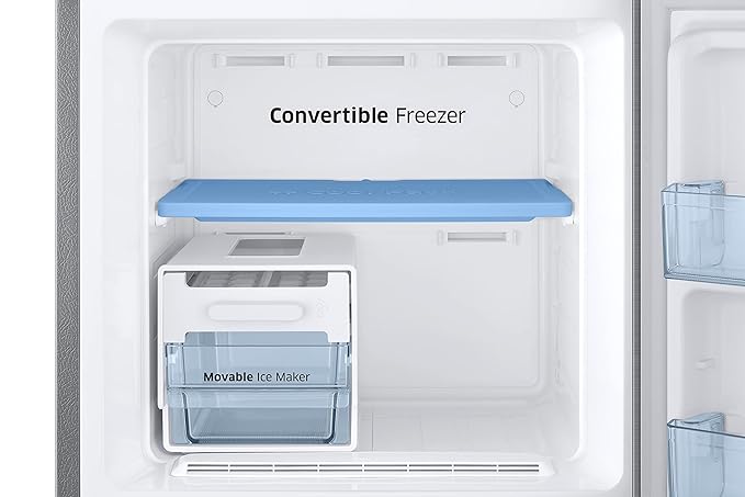 Samsung 256L 2 Star Inverter Frost-Free Convertible 3 In 1 Double Door Refrigerator Appliance (RT30C3732S8/HL,Elegant Inox 2023 Model)