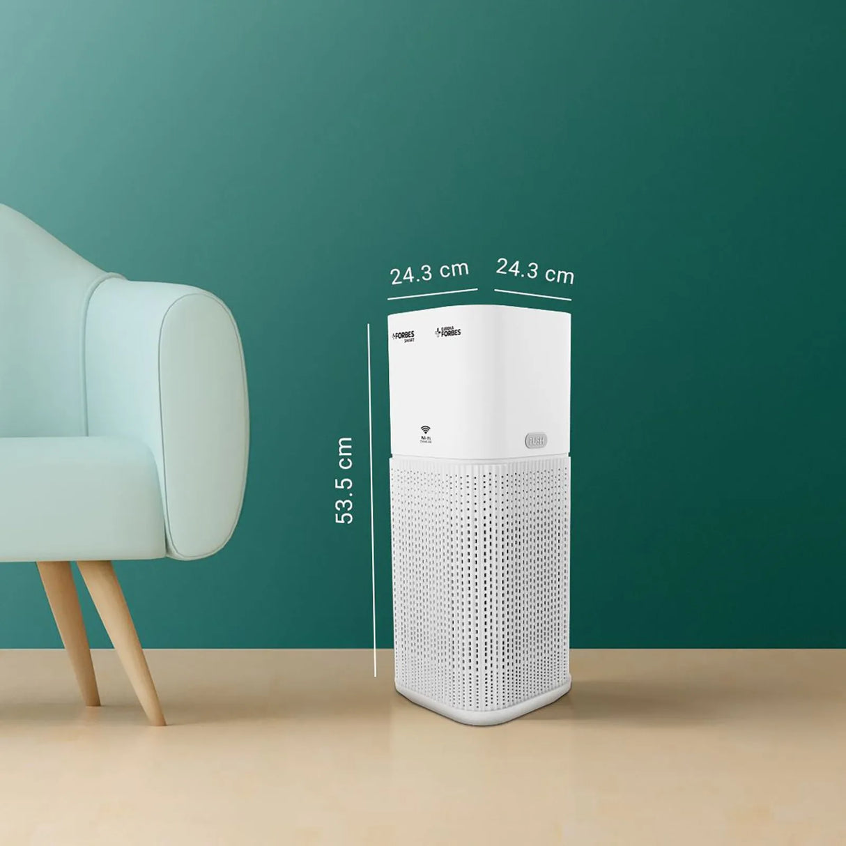 EUREKA FORBES Smart 355 Air Purifier with Surround 360 Degree Air Intake Technology (4-Stage Advanced Air Filtration, White)