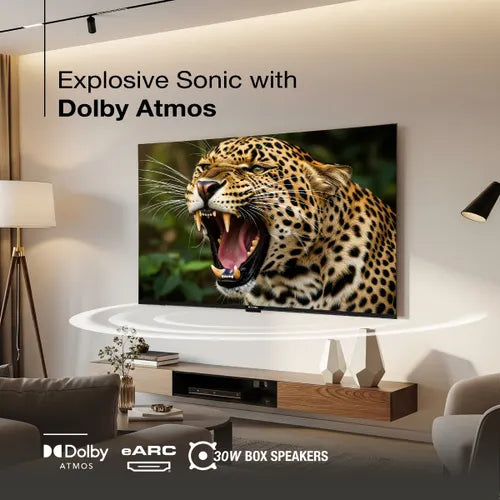 Sansui 127 cm (50 Inch) 4K Ultra HD QLED Smart Google TV JSW50UG23Q | Dolby Vision, HDR10+ & HLG | MEMC & HSR 120Hz | Dolby Atmos | Screen Sharing | Google Assistant | Bezel-Less LED TV