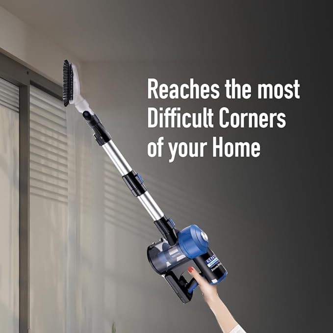 KENT Zoom Plus Vacuum Cleaner | 150W | Battery Operated, Rechargeable, Cordless & Hoseless | Bagless Design | Cyclone5 Technology | Washable HEPA Filter | Multi Nozzle Operation