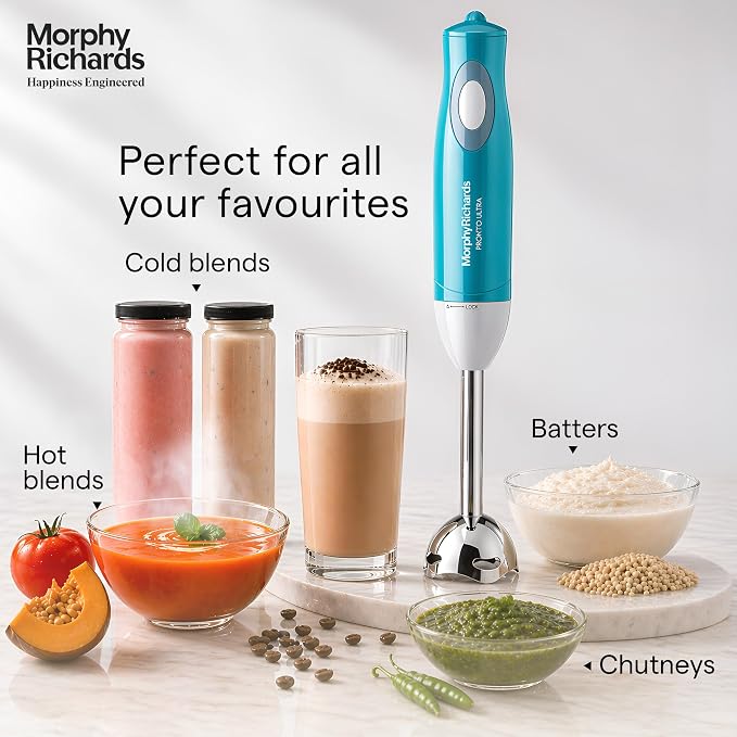 Morphy Richards Pronto Ultra Hand Blender: Multiple Speeds, Stainless Steel Blade