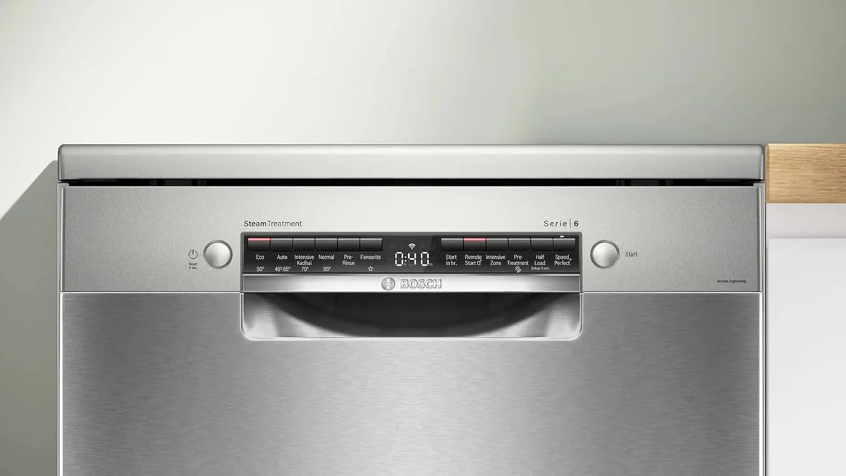 Bosch SMS6HMI00I 15 Place Settings Series 6 Wi-Fi Enabled Dishwasher (60 cm, Silver, EcoSilence Drive, Anti-Fingerprint Finish)