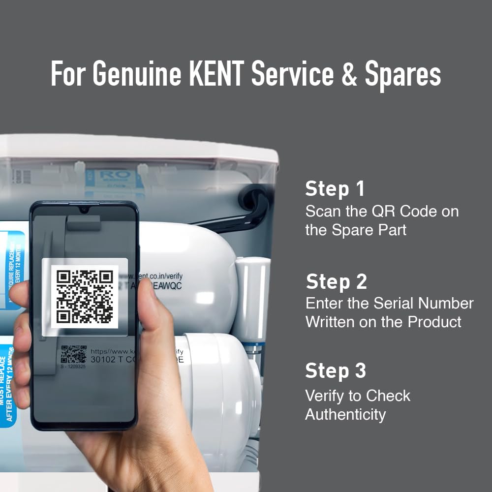 KENT Sapphire RO Water Purifier|RO+UF+Inline UV+Alkaline+TDS Control+UV LED in Tank | Fully Automatic On & OFF Operation|.0001 Micron RO Membrane|20 LPH| 8L| Ideal For Borewell/Tanker/Municipal Water