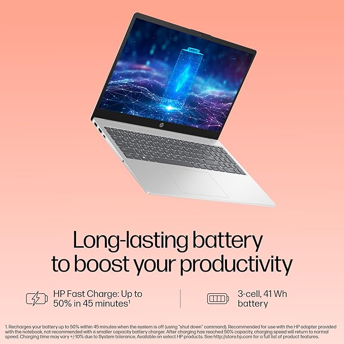 HP Laptop 15, Intel Core i5-1334U, 15.6-inch (39.6 cm), FHD, 16 GB DDR4, 512 GB SSD, Audio by B&O; Dual Speakers, Windows 11 Home, Silver, 1.59 kg, 15-fd0221TU
