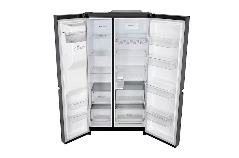 LG 630L, Side-by-Side Refrigerator,GL-L257CMC3, Wi-Fi Convertible, Water & Ice Dispenser, Matte Black Finish, 3 Star