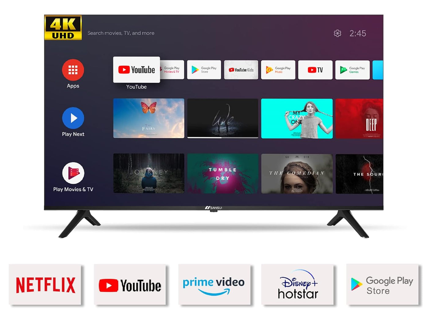 Sansui 127cm (50 inch) 4K Ultra HD LED Google TV with Quad Core Processor (JSW50GSUHD)