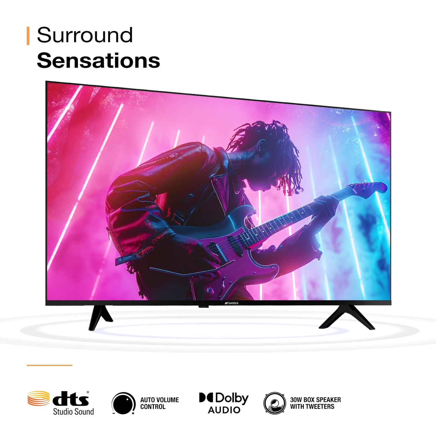 Sansui 55 inch (139 cm) 4K Ultra HD Smart LED TV with Dolby and DTS Audio, Google TV, Google Assistant | JSW55GSUHD (2024 Model Edition)