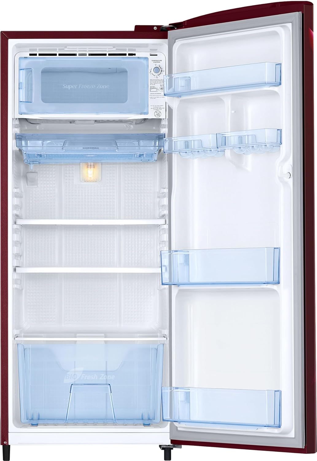 Samsung 183 L, 5 Star, Digital Inverter, Direct-Cool Single Door Refrigerator (RR20D2725RZ/NL, Midnight Blossom Red)
