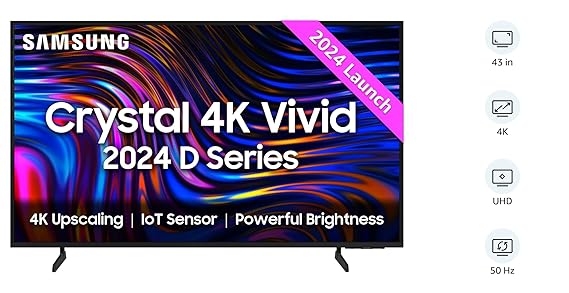 Samsung 108 cm (43 inches) 4K Ultra HD Smart LED TV UA43DUE70BKLXL (Black)