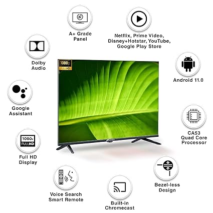 Sansui 102 cm (40 inch) Full HD LED Smart Google TV with Zen Panel HDR10 & Dolby Audio  (JSW40GSFHD)