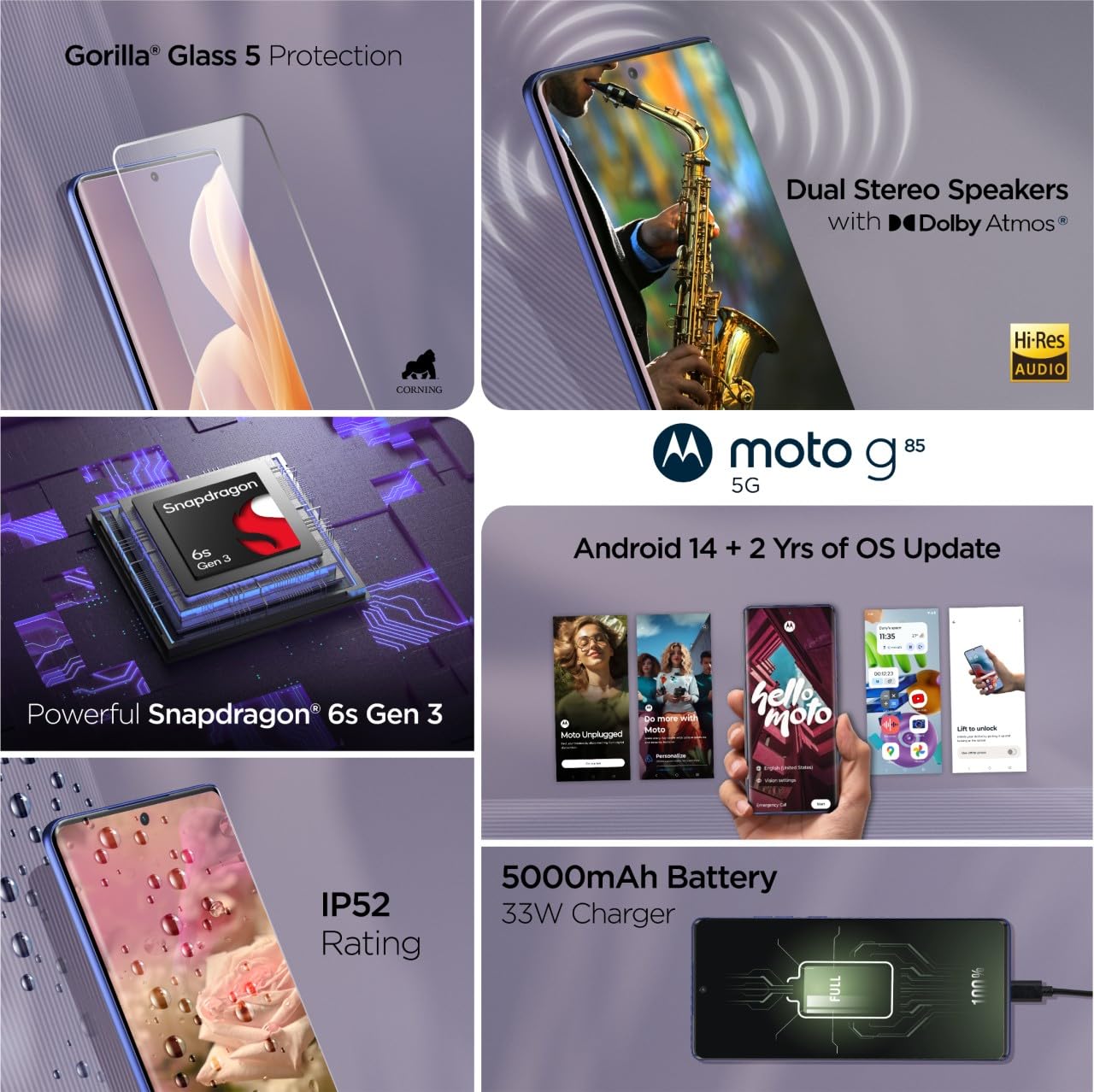 Motorola G85 5G (Cobalt Blue, 128 GB) (8 GB RAM)