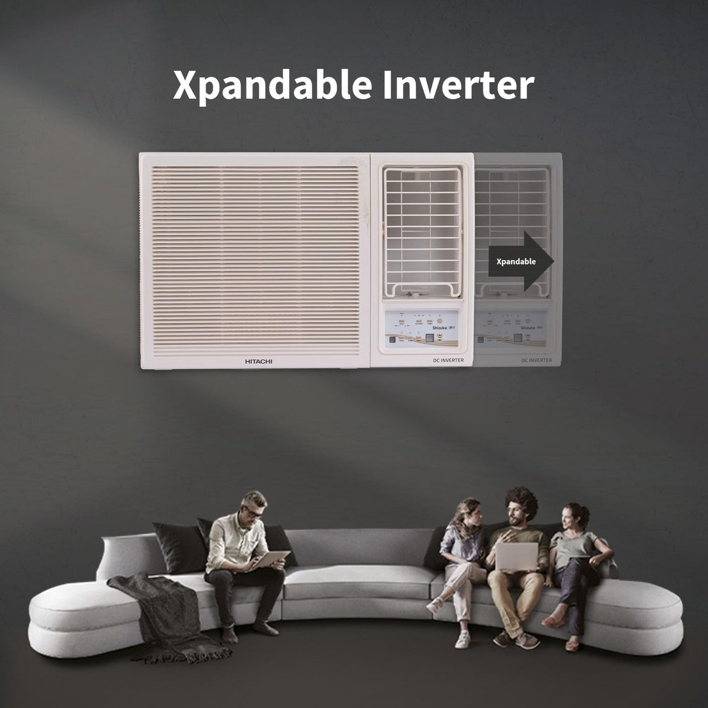 Hitachi 1.5 Ton Class 5 Star, Window Inverter AC (100% Copper, 100% cooling at 43 degree Celsius, 2025 Model - RAW518HHEO, White)