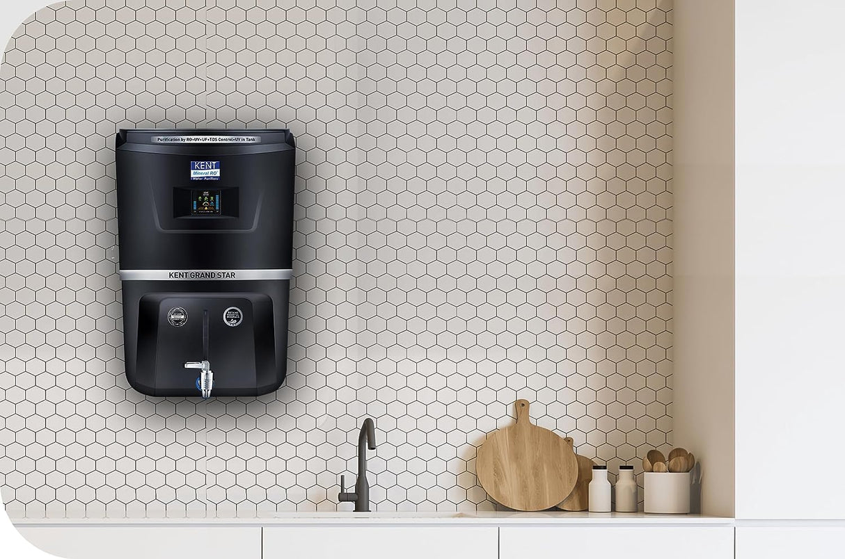 KENT Grand Star-B RO+UV+UF+TDS Control+UV In-tank, and Zero Water Wastage Technology black