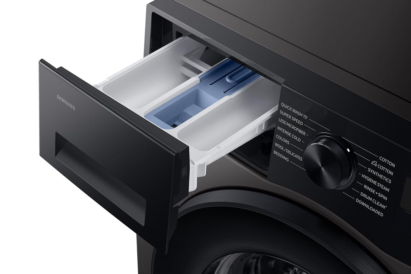 SAMSUNG 12 kg Fully Automatic Front Load Washing Machine with In-built Heater Black, Blue  (WW12DG5B24ASTL)