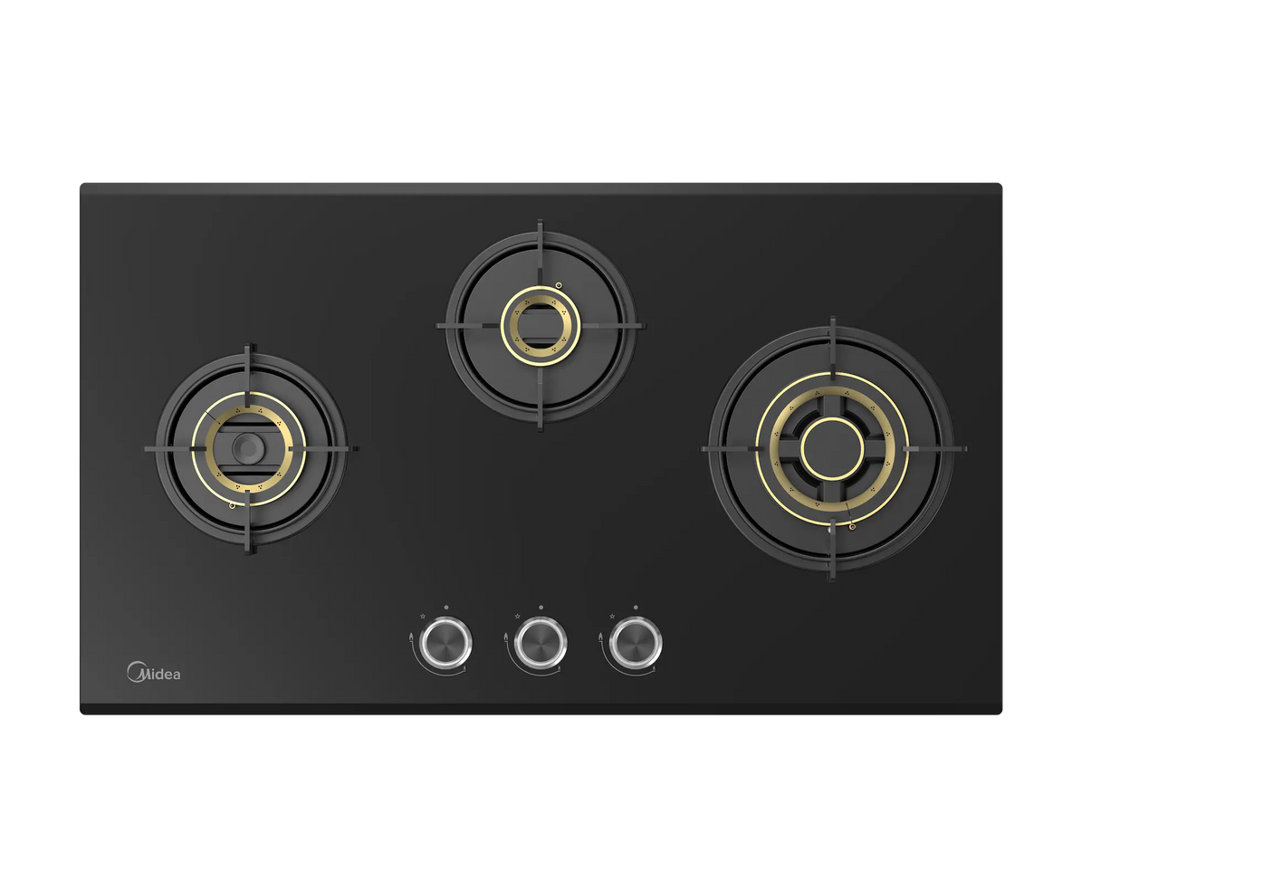 Midea Kitchen Built in Hob Semi Brass Series 3 Burner, Flame Failure Device, Auto Ignition, MG75GT503CTD134B