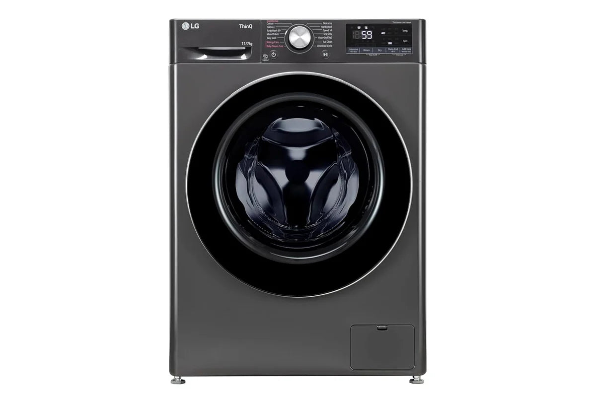 LG FHD1107SWM 11 Kg / 7 Kg AI Direct Drive Washer Dryer (Front Load, Steam, TurboWash, Wi-Fi, Middle Black) – Fully Automatic