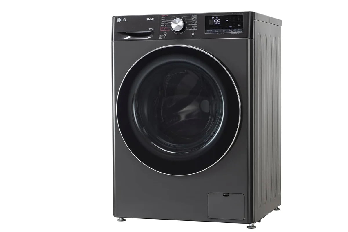 LG FHD1107SWM 11 Kg / 7 Kg AI Direct Drive Washer Dryer (Front Load, Steam, TurboWash, Wi-Fi, Middle Black) – Fully Automatic