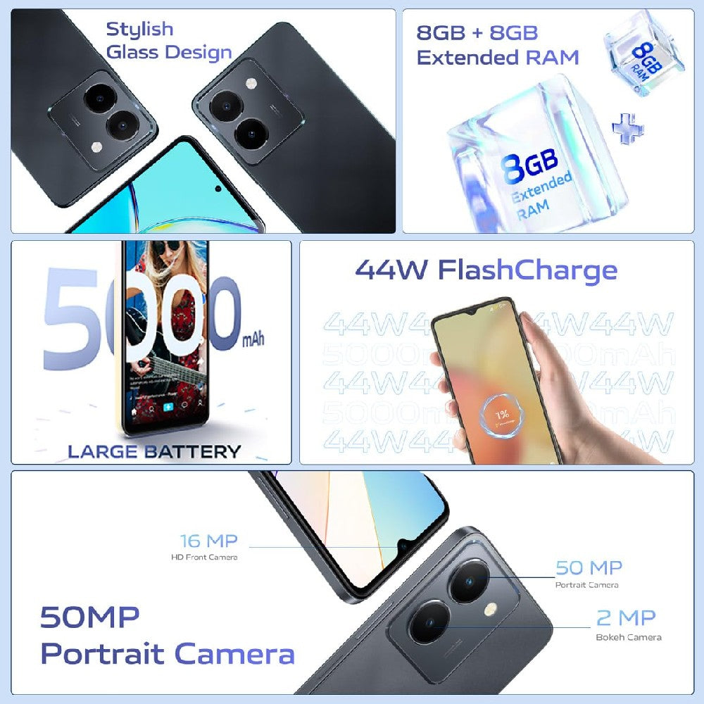 Vivo Y36: 8GB RAM, 128GB Storage, Meteor Black Android Phone
