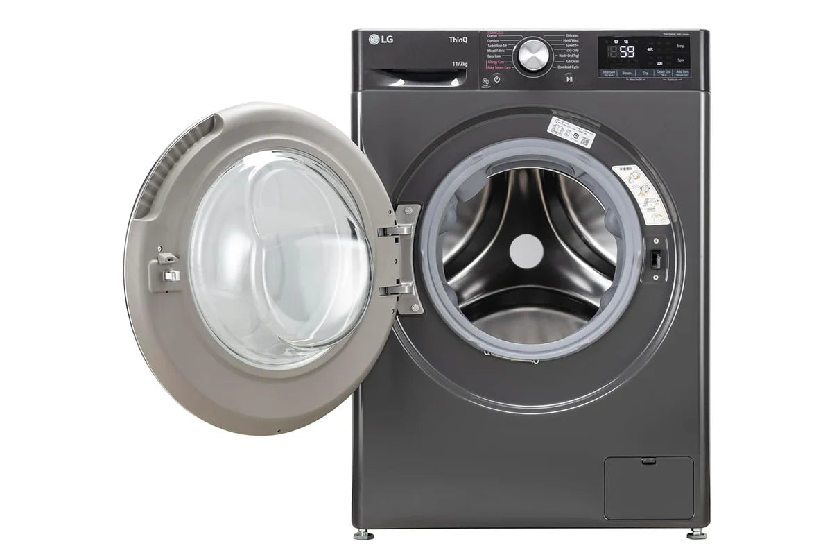 LG FHD1107SWM 11 Kg / 7 Kg AI Direct Drive Washer Dryer (Front Load, Steam, TurboWash, Wi-Fi, Middle Black) – Fully Automatic