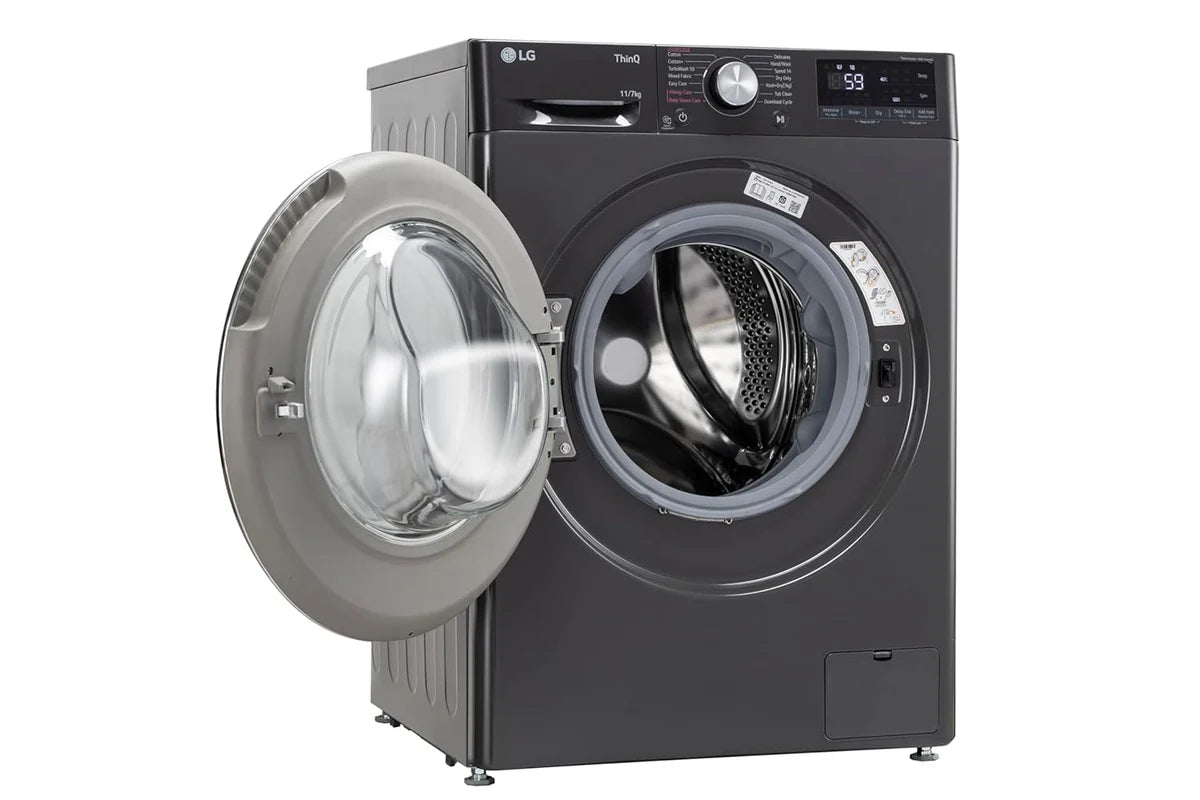 LG FHD1107SWM 11 Kg / 7 Kg AI Direct Drive Washer Dryer (Front Load, Steam, TurboWash, Wi-Fi, Middle Black) – Fully Automatic