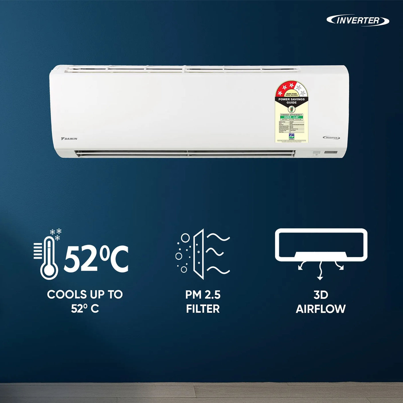 Daikin 1.5 Ton 3 Star Inverter Split AC 2026 Model | Copper Condenser | PM2.5 Air Filter | Energy Efficient Cooling | ATKL50XV16VKA