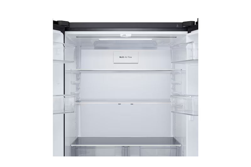 LG 610L French Door Refrigerator, 3 Star – Wi-Fi Convertible, Fresh Converter+, DoorCooling+, Black Glass Finish
