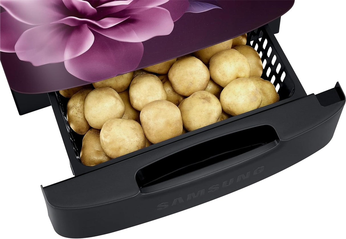 Samsung 183L 5-Star Direct-Cool Single Door Refrigerator with Digital Inverter, Base Stand Drawer (RR20D2825CR/NL, Camellia Purple Red)