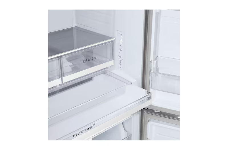 LG 610L French Door Refrigerator, GV-B25FFLMB ,Fresh Converter+, Wi-Fi Convertible, DoorCooling+™, Prime Silver Finish, 3 Star