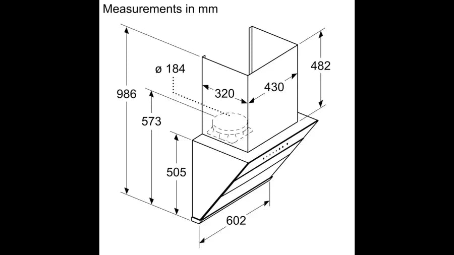 Bosch Chimney 60cm Self Clean Series DWKA68H60I Black