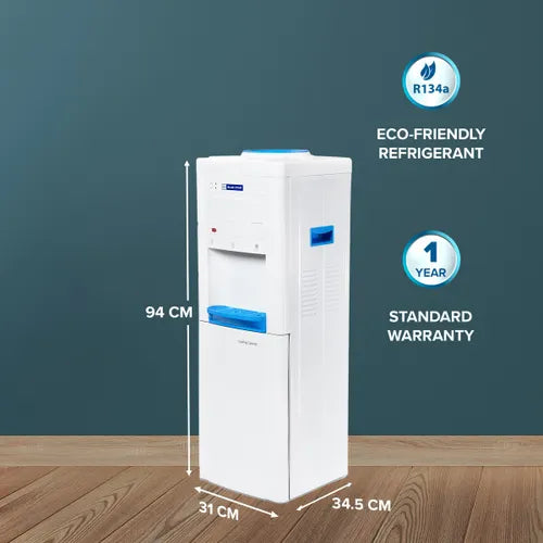 Blue Star Water Dispenser 20 Litres | Hot, Cold & Normal | Cooling Cabinet 20L | Stainless Steel Tank | Drip Tray | BWD3FMRGA White