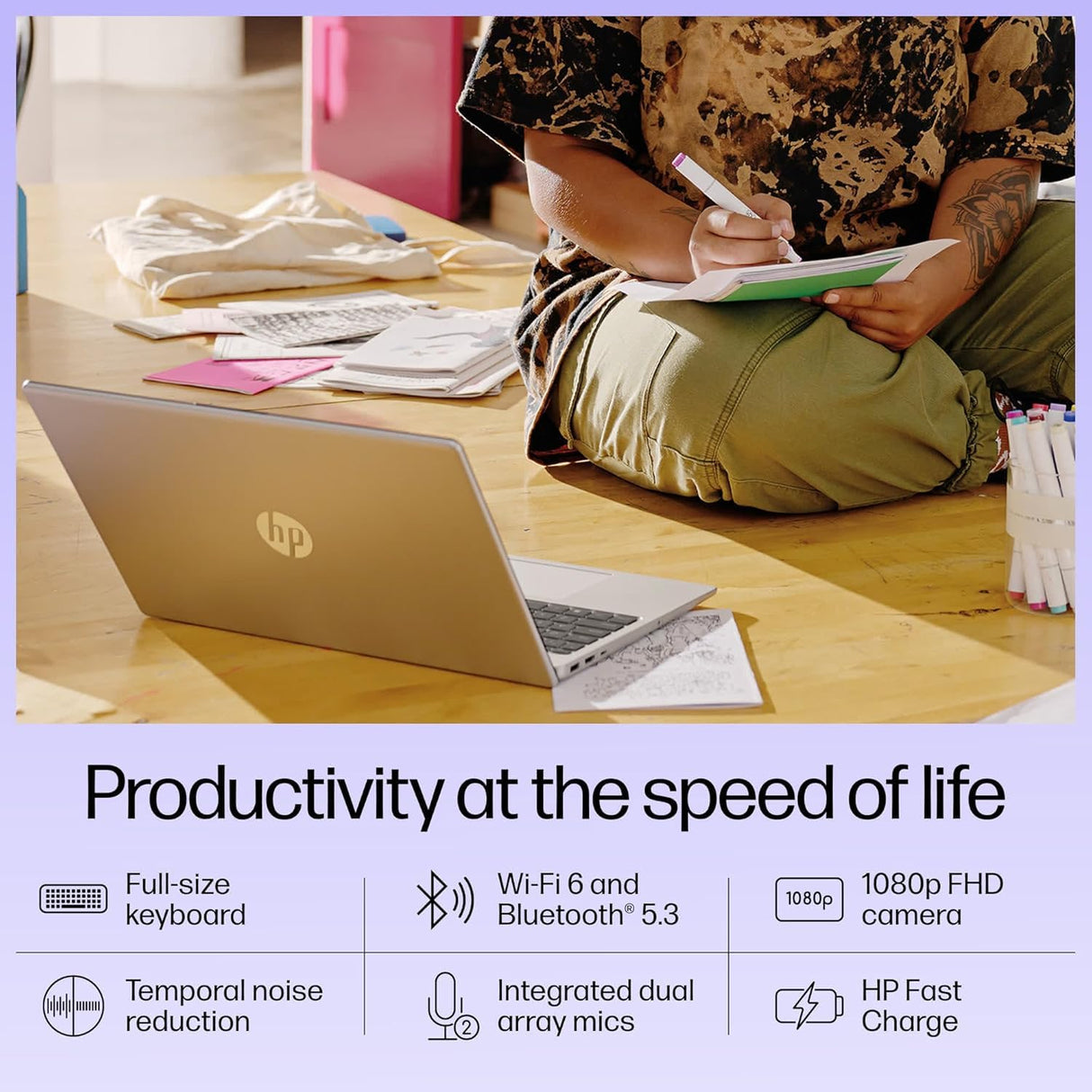 HP 15 (fd0582TU) | 13th Gen Intel i3-1315U | 8GB DDR4 | 512GB SSD | 15.6" FHD Anti-Glare Micro-Edge | Win 11 | Microsoft 365 + Office 2024 | FHD Camera | Backlit | 1.59kg