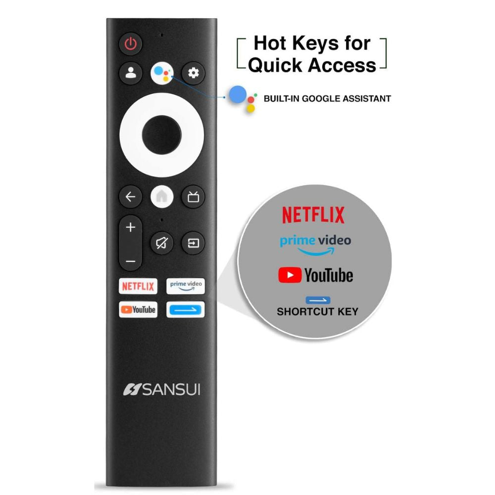 Sansui 109 cm (43 inches) SMART LED with CA53 processor, Android TV operating system, Dolby Audio support (Black) (JSW43GSFHD)