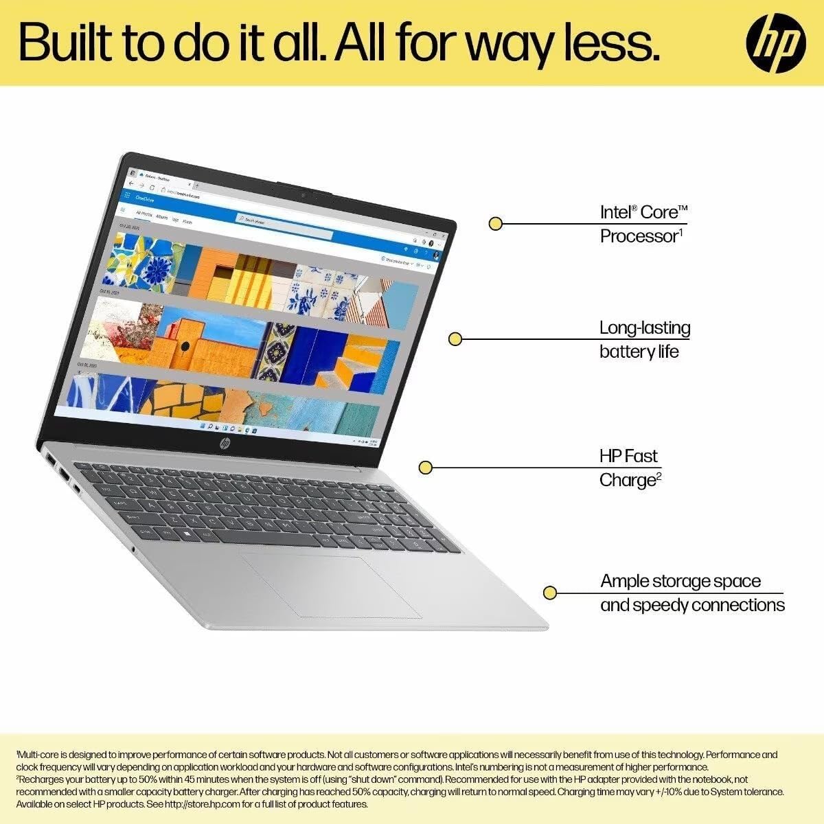 HP 15 fd0682TU Laptop (Intel Core 5 120U, 16GB RAM, 512GB SSD, 15.6” FHD Display, Windows 11 | MS Office 2024, Silver)