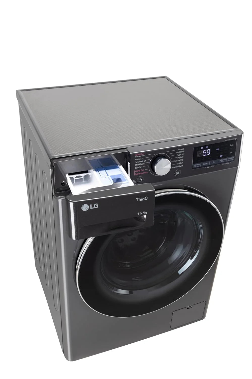 LG FHD1107SWM 11 Kg / 7 Kg AI Direct Drive Washer Dryer (Front Load, Steam, TurboWash, Wi-Fi, Middle Black) – Fully Automatic