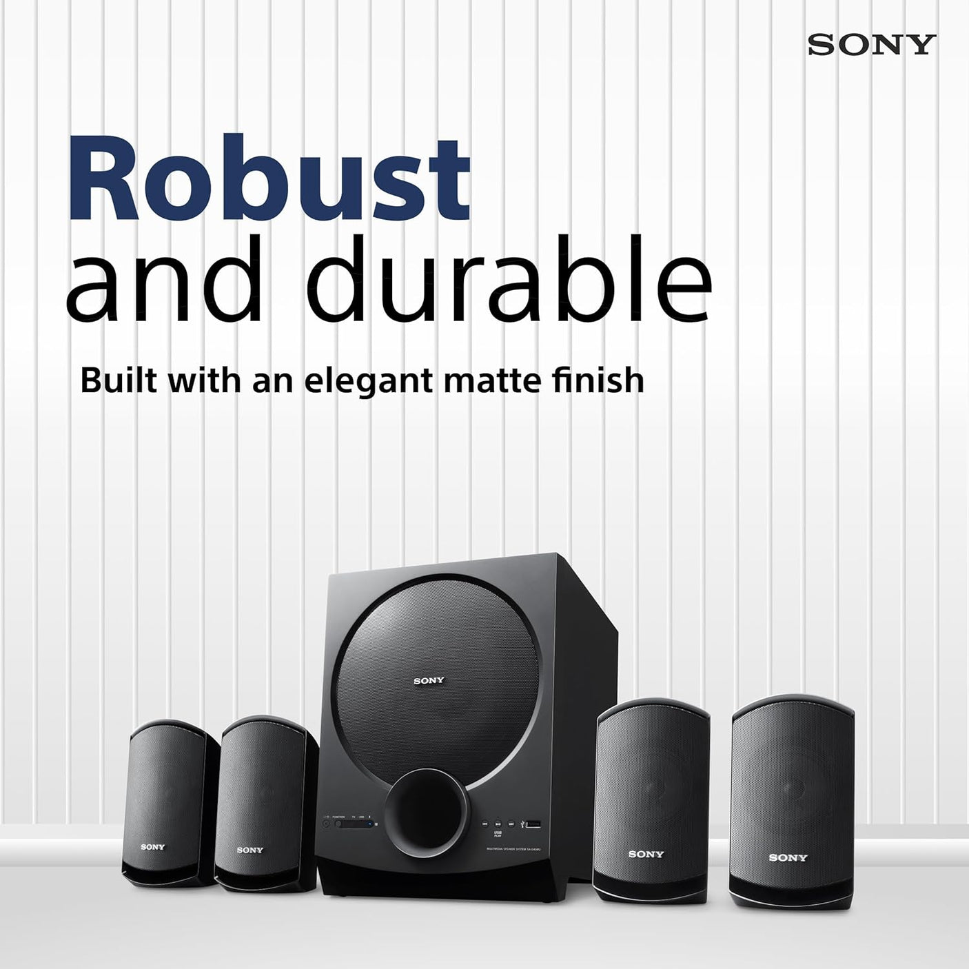 Sony New SA-D40M2 4.1ch Home Theatre/PC Speaker System with 100W Power Output and Powerful Subwoofer - Black