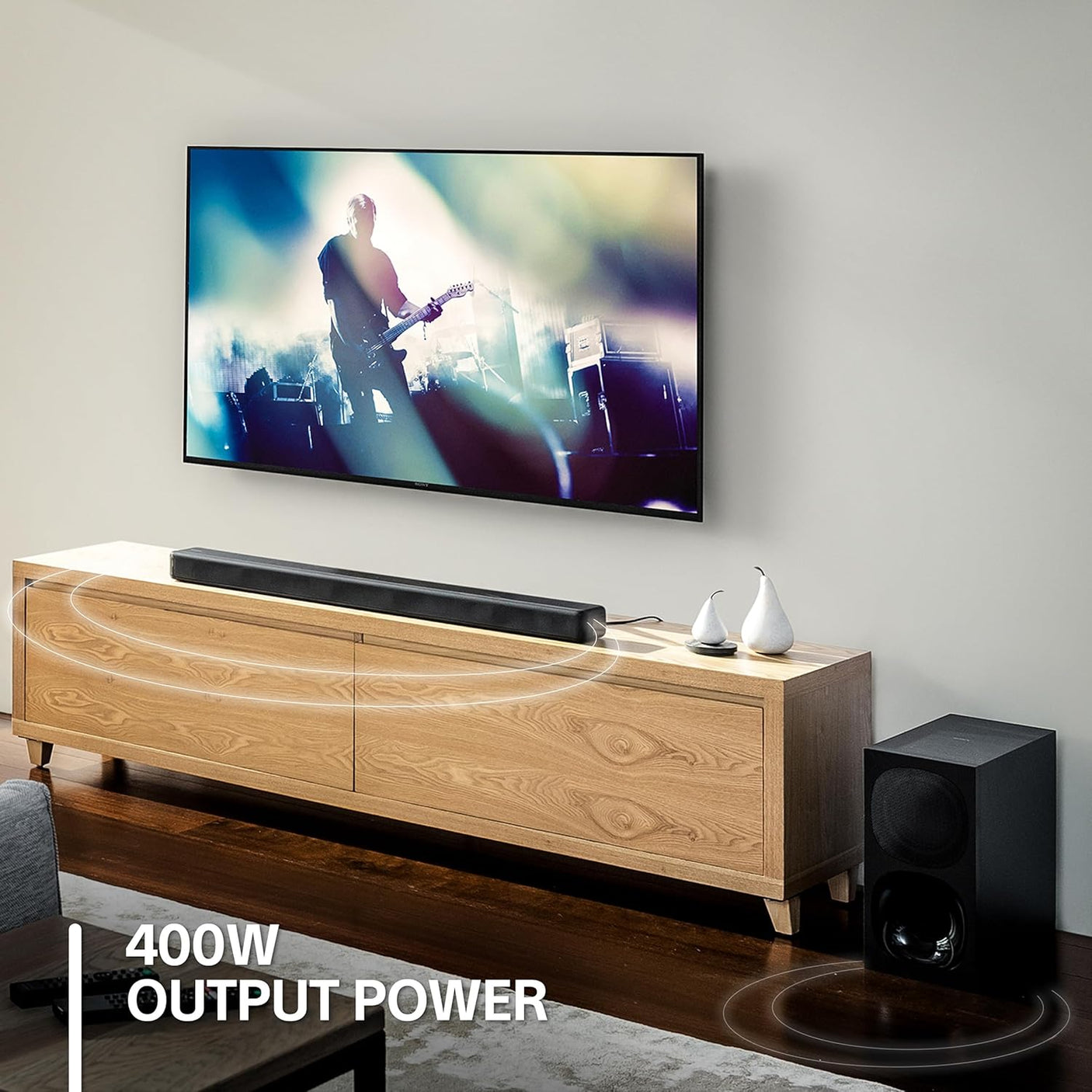 Sony HT-G700 3.1ch 4K Dolby Atmos/DTS:X Soundbar for TV with Wireless subwoofer, 3.1ch Home Theater System (400W, Surround Sound,Bluetooth Connectivity